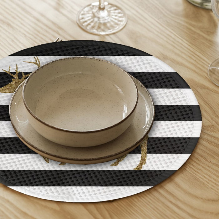 Hermia 2726Supla Mantel Mesa Comedor Elegante Duradero Lavable 80% Poliéster 20% Algodón Diámetro 37 cm Pack 4 Piezas